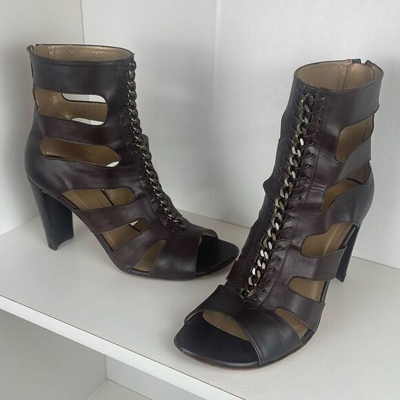 Stuart Weitzman Legroom Caged Leather Gladiator Bootie Sandals 7 - Picture 2 of 15